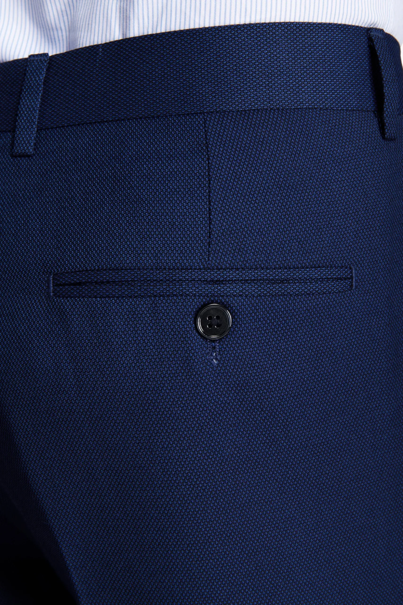 Blue birdseye suit trousers