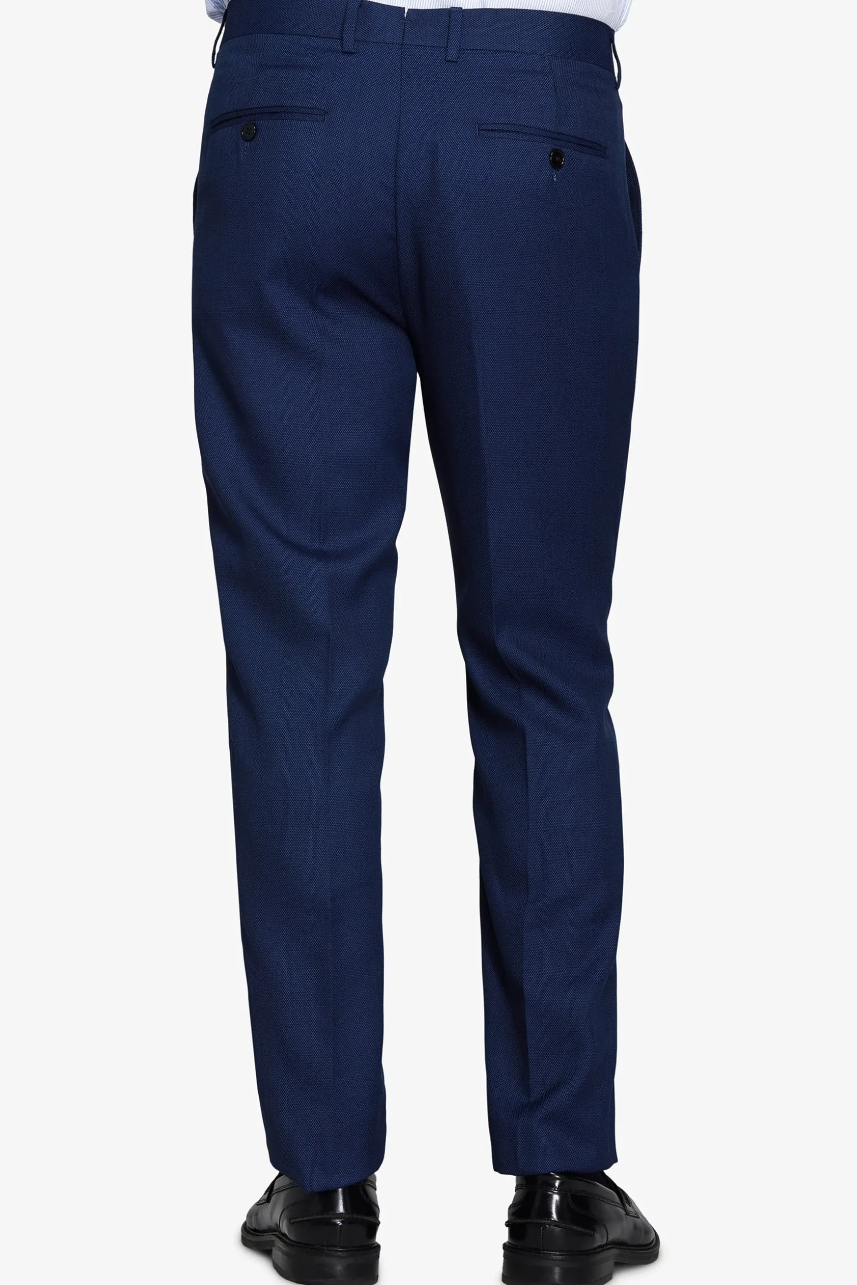 Blue birdseye suit trousers