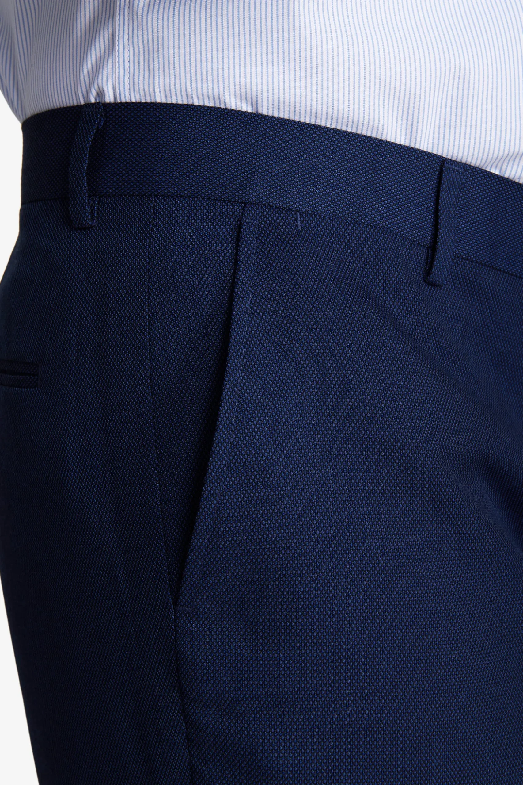 Blue birdseye suit trousers