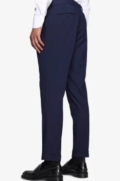Blue classic trousers with pleats