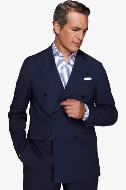 Blue double-breasted blazer