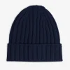 Blue English rib beanie