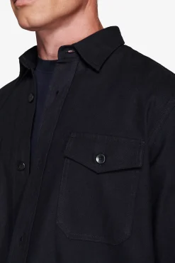 Blue flannel effect overshirt
