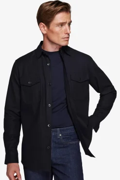 Blue flannel effect overshirt