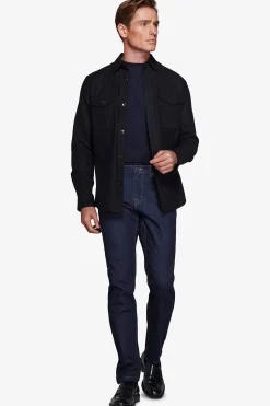 Blue flannel effect overshirt