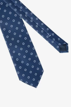 Blue geometric pattern tie
