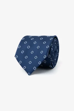 Blue geometric pattern tie