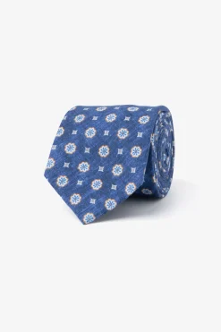 Blue geometric pattern tie