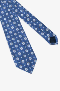 Blue geometric pattern tie