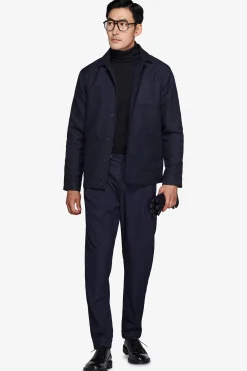 Blue Herringbone short jacket