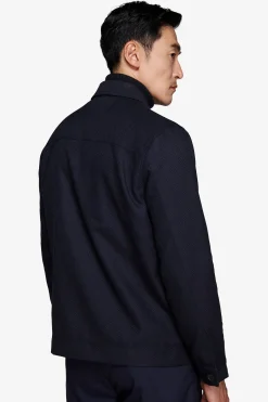 Blue Herringbone short jacket
