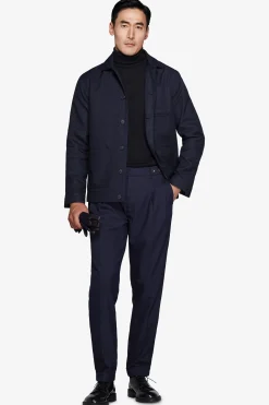 Blue Herringbone short jacket