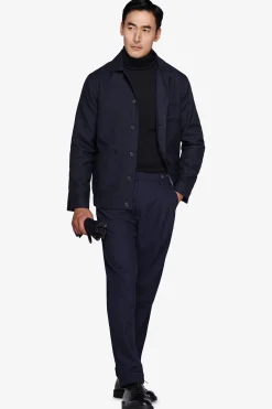 Blue Herringbone short jacket