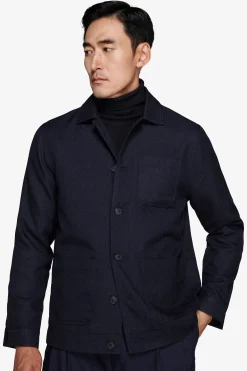 Blue Herringbone short jacket
