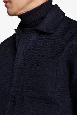 Blue Herringbone short jacket