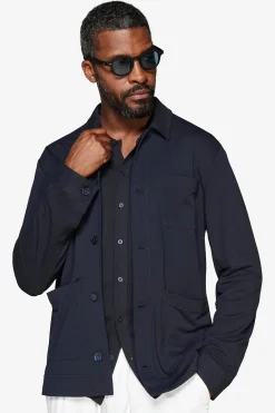 Blue jersey overshirt