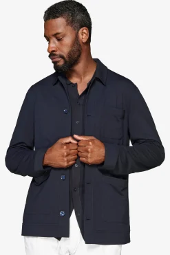 Blue jersey overshirt