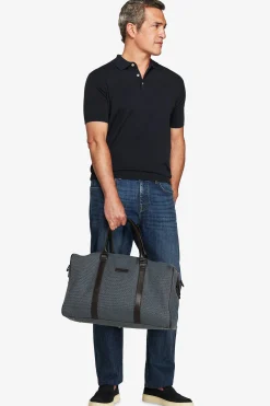 Blue knit polo shirt