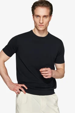 Blue knit t-shirt