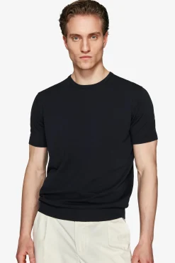 Blue knit t-shirt