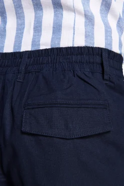 Blue linen blend Bermuda shorts