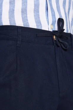 Blue linen blend Bermuda shorts