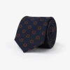 Blue macro floral print tie