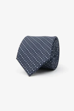 Blue micro circles jacquard tie