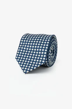 Blue micro flowers print tie