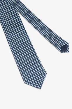 Blue micro flowers print tie