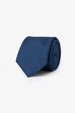Blue micro-pattern tie