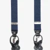 Blue micro polka dots suspenders