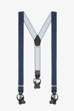 Blue micro polka dots suspenders