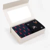 Blue 2-pack pattern long socks