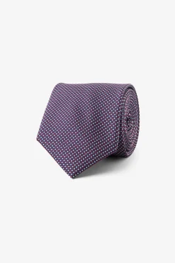Blue pin-dot micro pattern tie