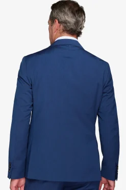 Blue pinpoint-weave suit blazer