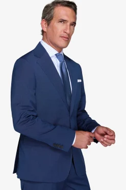 Blue pinpoint-weave suit blazer