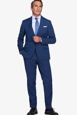 Blue pinpoint-weave suit blazer
