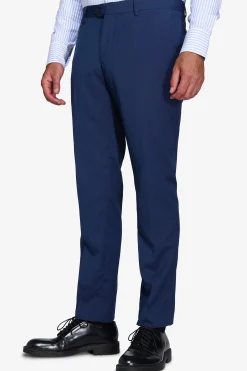 Blue pinpoint-weave suit trousers