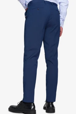 Blue pinpoint-weave suit trousers