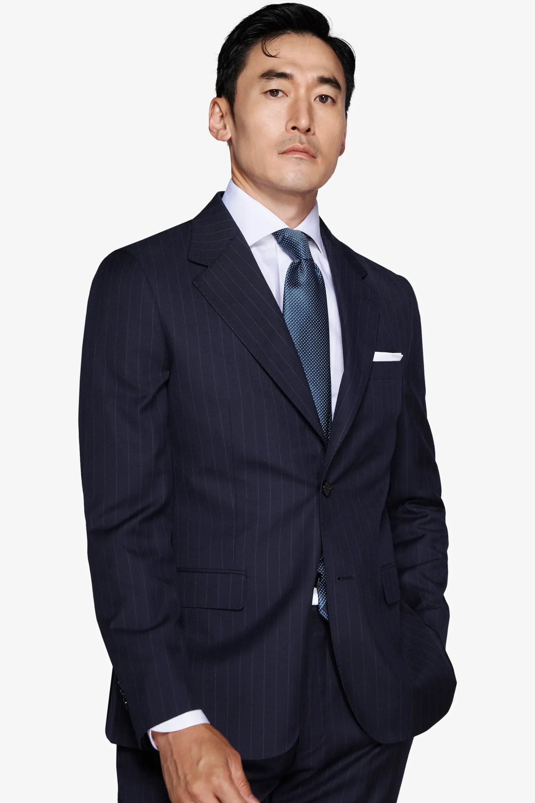 Blue pinstripe blazer