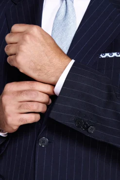 Blue pinstripe blazer