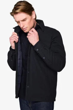 Blue quilted overshirt