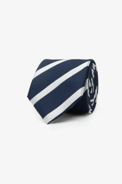 Blue regimental jacquard tie