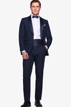 Blue shawl lapel tuxedo