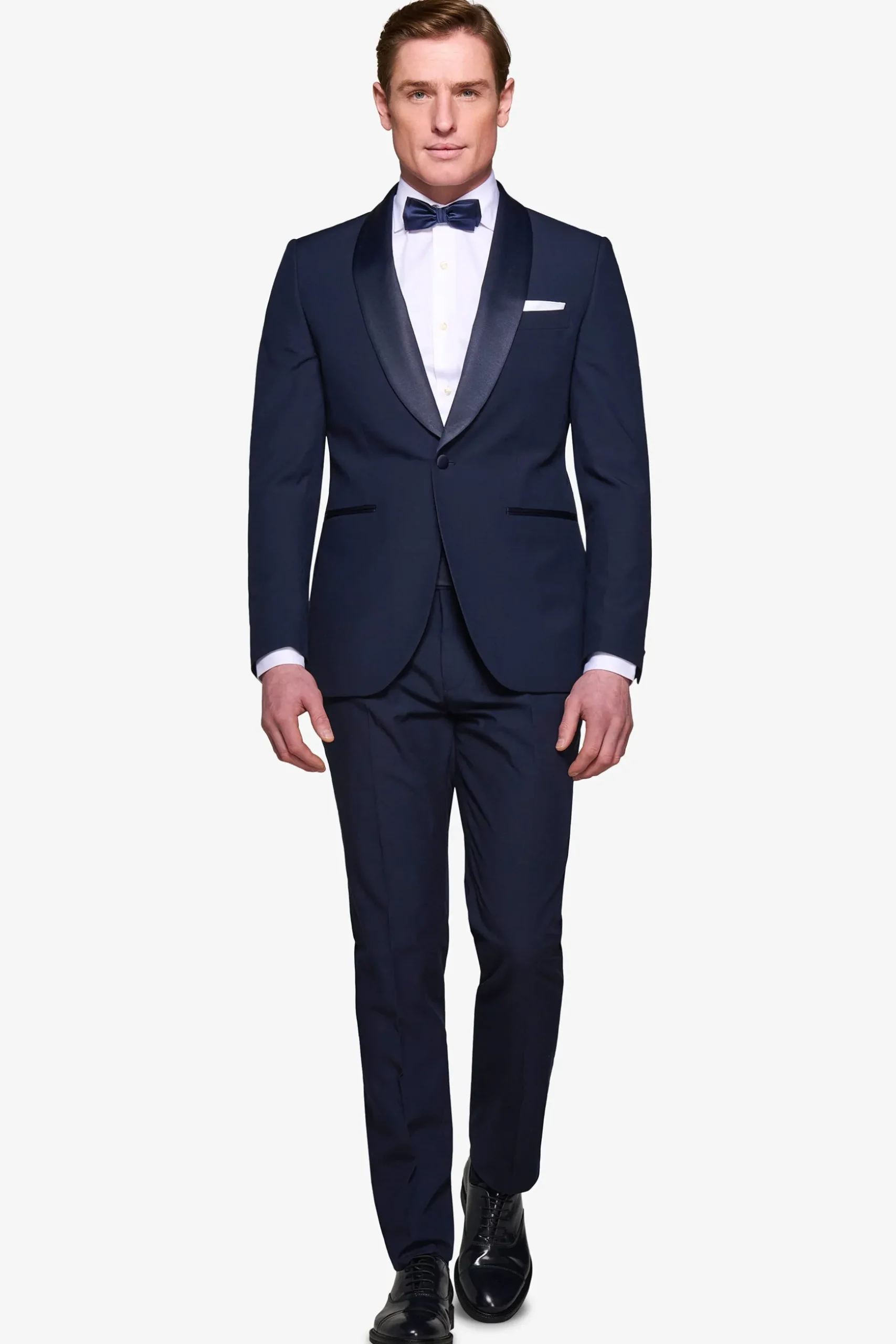 Blue shawl lapel tuxedo