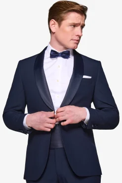 Blue shawl lapel tuxedo