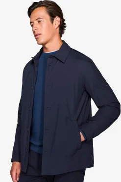 Blue short trench coat