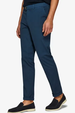 Blue stretch cavalry chino trousers