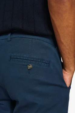 Blue stretch cavalry chino trousers